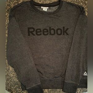 Reebok Sweatshirt Women's XXL Long Sleeve Graphic Logo Crew Neck Gray